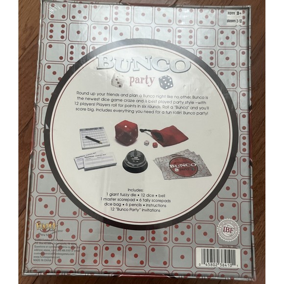 BUNCO Party Sealed game set 2-12 players 2004 Fundex Games 2-12 Ages 8+ - Picture 2 of 4